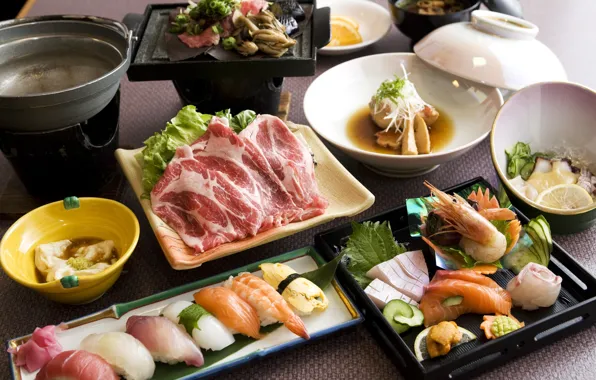 Picture food, fish, Japan, kitchen, sushi