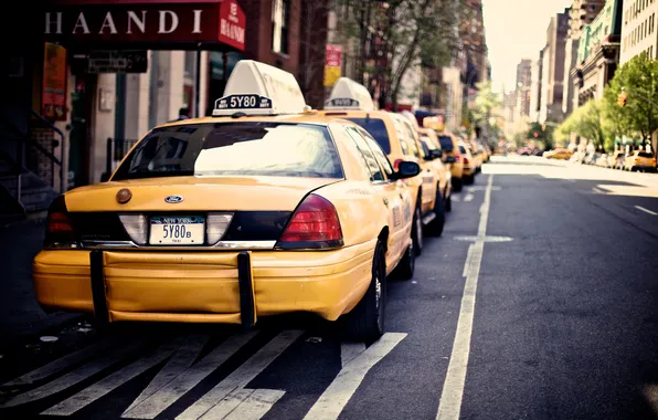 The city, taxi, USA, America, USA, New York City, new York