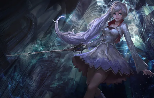 Kawaii, sword, anime, pretty, ken, blade, bishojo, White Snow