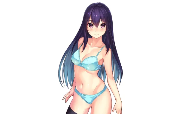 Wallpaper girl, sexy, lingerie, bra, panties, long hair, boobs, anime for  mobile and desktop, section , resolution 3209x1805 - download