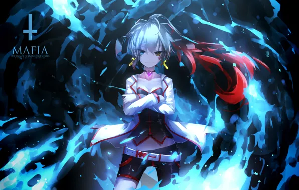 Girl, smile, magic, anime, art, pixiv fantasia, bai yemeng, tian ling qian ye