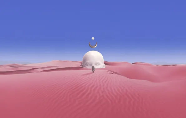 Desert, minimalism, planet, simple background