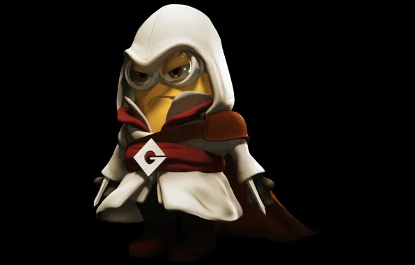 Kawaii, cinema, animation, Assassins Creed, hitman, Assassin, yellow, eyes