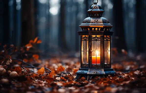 Winter, snow, night, Christmas, lantern, New year, Christmas, night