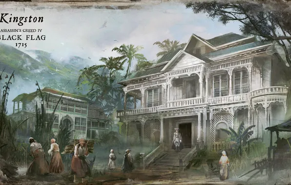 Picture trees, house, the building, Black Flag, Assassin’s Creed IV: Black Flag, Assassin's creed IV