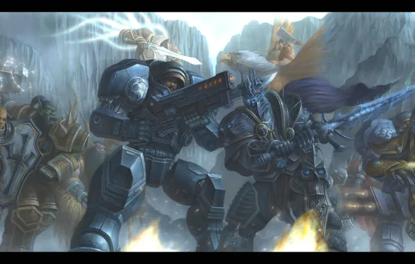Picture starcraft, Warcraft, arthas, Jim Raynor, Thrall, Tyrael, Heroes of the Storm, Archangel of Justice