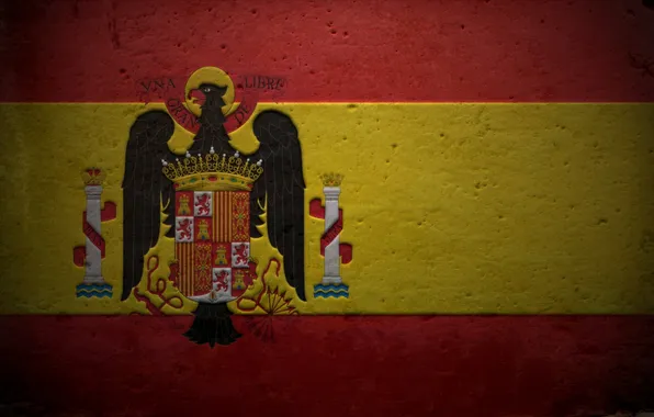 Picture flag, coat of arms, Spain