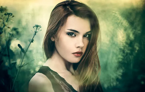 Look, portrait, brown-eyed