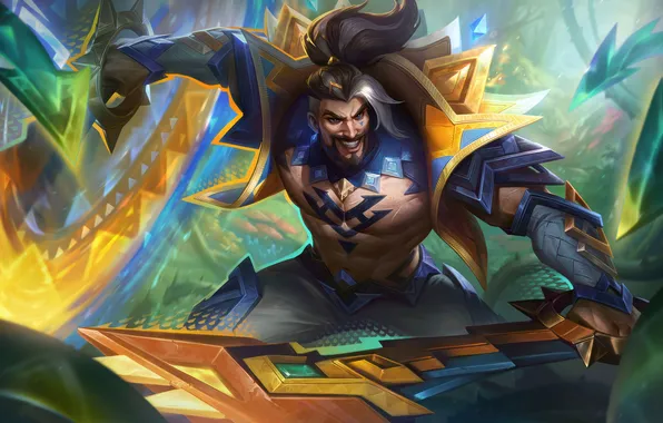 Smile, attack, sword, armor, game, characters, blade, League of Legends