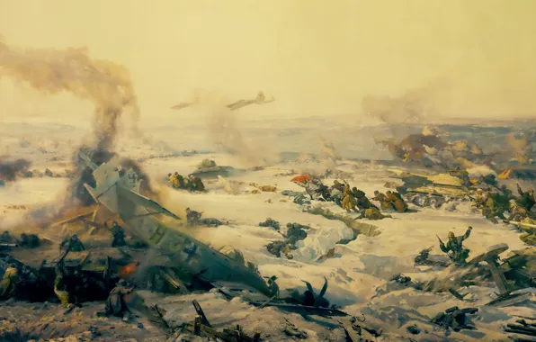 Panorama, Museum, fragment, the hero-city of Volgograd, "Battle of Stalingrad"