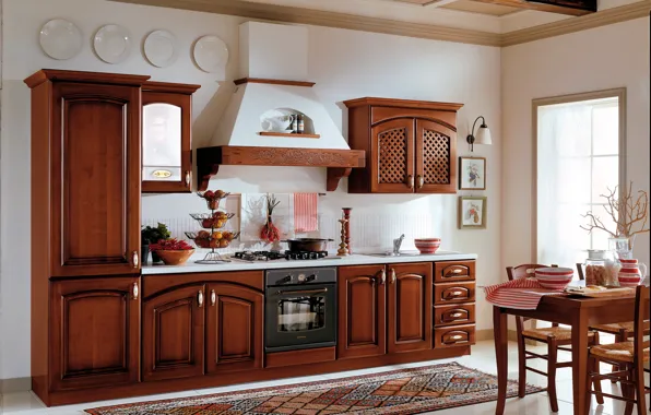 Picture design, interior, kitchen, wooden