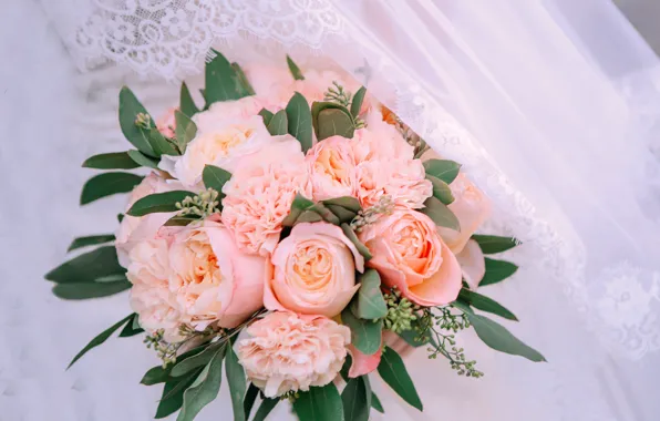 Flowers, bouquet, Peonies