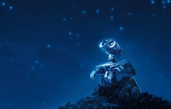 Picture stars, blue, Valley, robot, WALLE