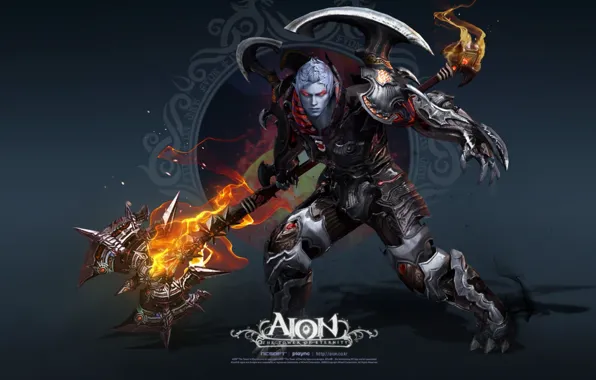 Fire, warrior, AION, halberd