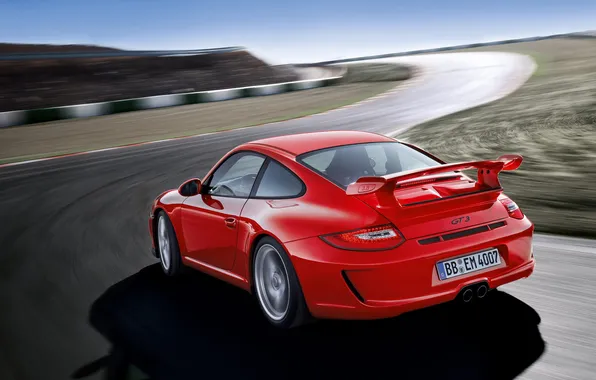 Picture road, auto, movement, speed, track, turn, Porsche 911 GT3