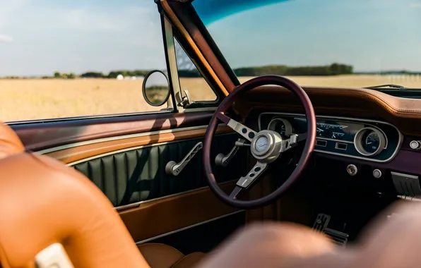 Mustang, Ford, steering wheel, Ringbrothers, 1965 Ford Mustang Convertible, Ford Mustang Uncaged