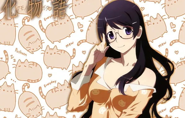Girl, anime, art, Seals, Bakemonogatari