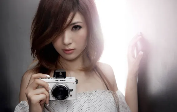 Picture girl, portrait, camera, the camera