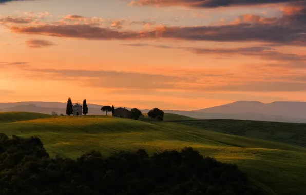 Picture nature, sunrise, Our lady of Vitaleta