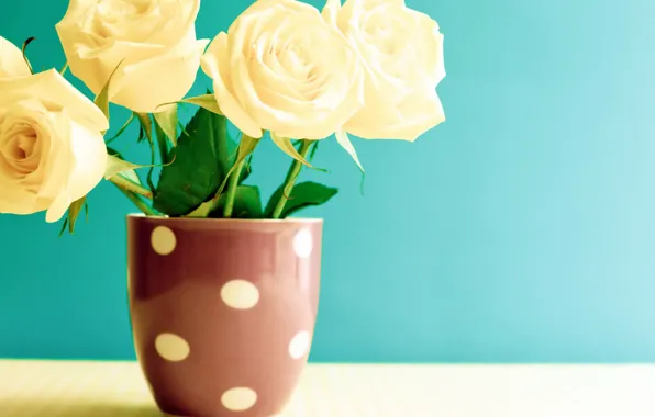 Flowers, table, roses, mug, vintage, vintage, flowers, roses