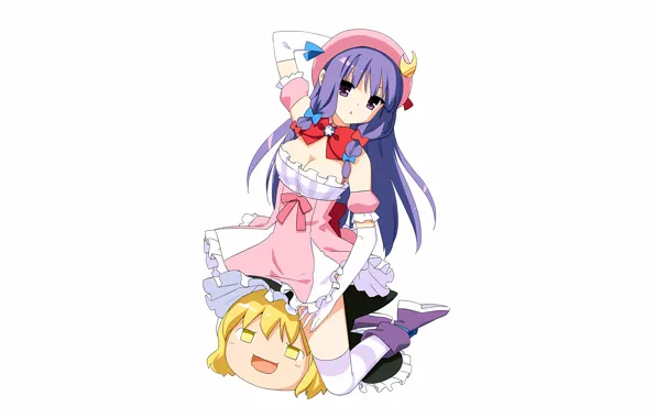 Girl, sexy, cleavage, thighhighs, long hair, dress, legs, boobs