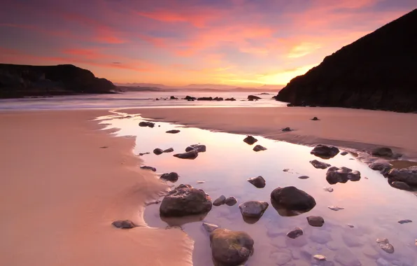 Picture sea, wave, the sky, foam, water, mountains, nature, rock