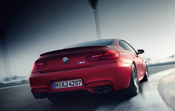 Red, BMW, Turn, BMW, Track, The curb
