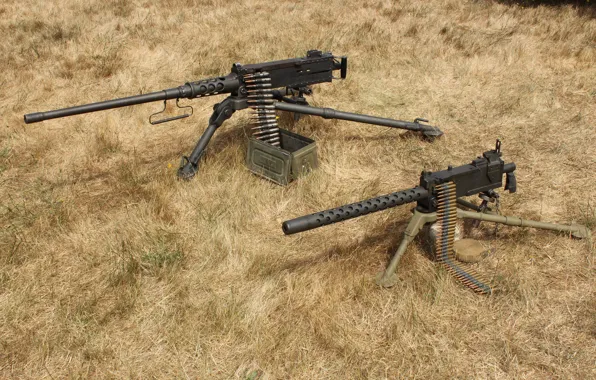 Grass, weapons, guns, Browning M2, "Browning", M1919