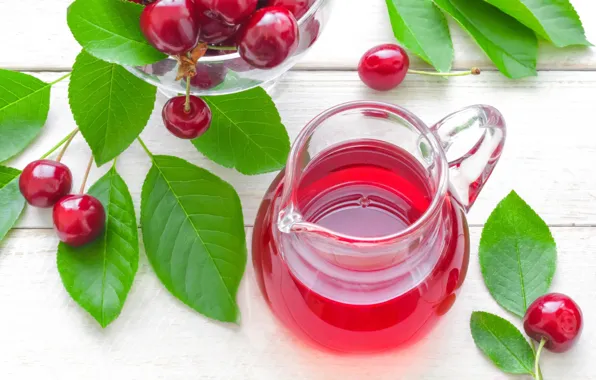 Berries, pitcher, cherry, compote