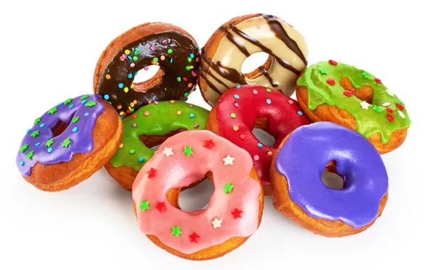 Picture colorful, donuts, glaze, donuts