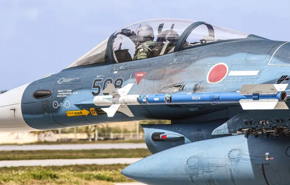 Picture cabin, Mitsubishi, pilot, fighter-bomber, F-2A