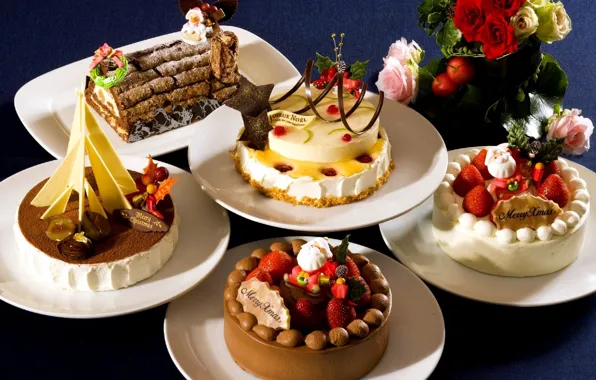 Decoration, chocolate, strawberry, cake, sweet