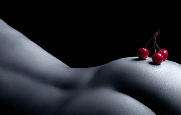 BACKGROUND, BODY, GIRL, BLACK, RED, ASS, BERRIES, CHERRY
