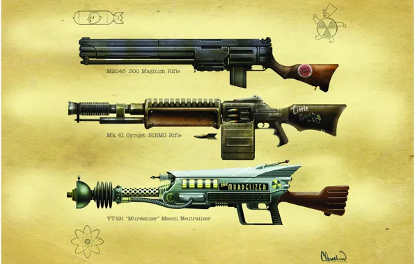 Picture weapons, machine gun, Fallout, rifle, laser