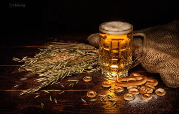 Glass, beer, drying, oats