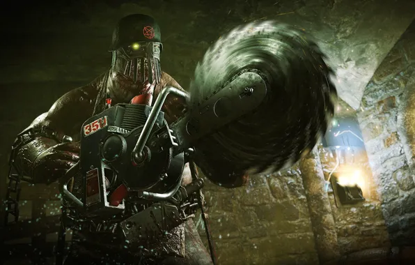 Blood, zombies, saw, helmet, Zombie Army 4: Dead War