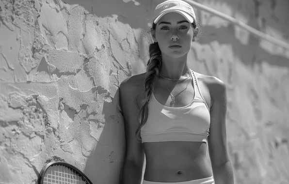 Picture girl, tennis player, Ai art