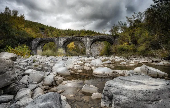 Bridge, river, Emilia-Romagna, Gabriellini, Bardi