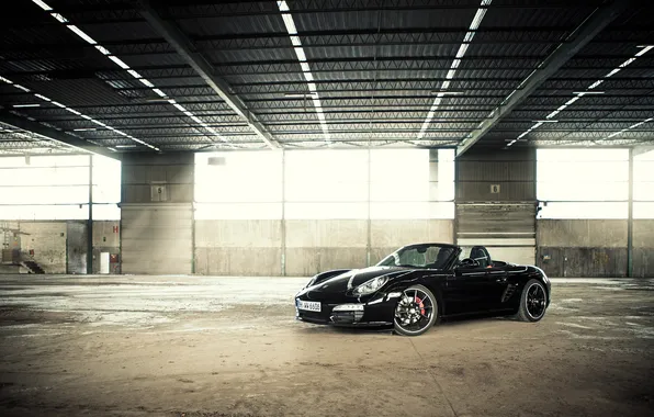 Glass, concrete, black edition, Porsche Boxster