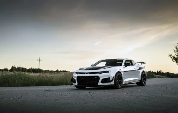 Chevrolet, Camaro, white, Hennessey, front view, Hennessey Chevrolet Camaro ZL1 The Exorcist
