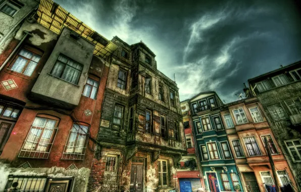 Picture HDR, Street, Istanbul, Turkey, Street, Istanbul, Turkey, Old building