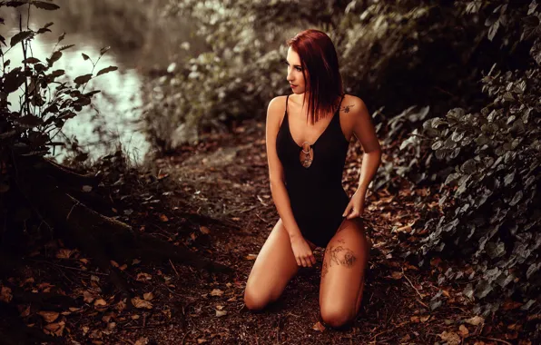 Nature, pose, model, makeup, figure, tattoo, hairstyle, brown hair