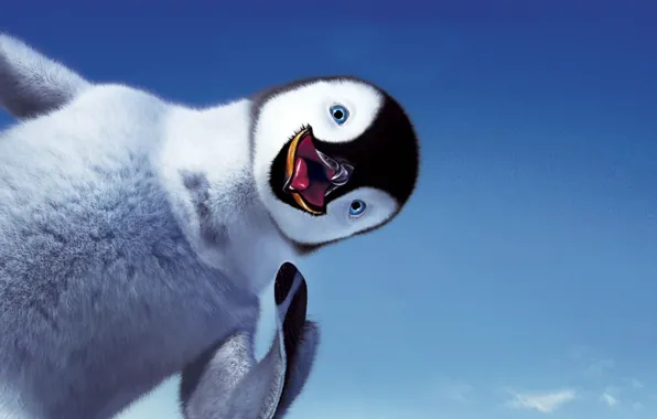 The sky, smile, penguin, Happy feet