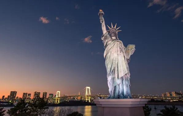 Bridge, Japan, Tokyo, The Statue Of Liberty
