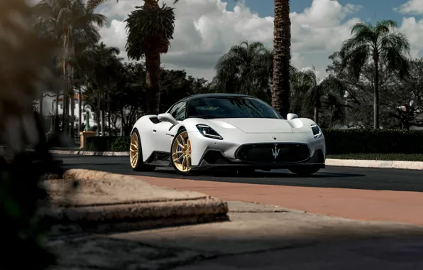 Maserati, White, Gold, Wheels, MC20