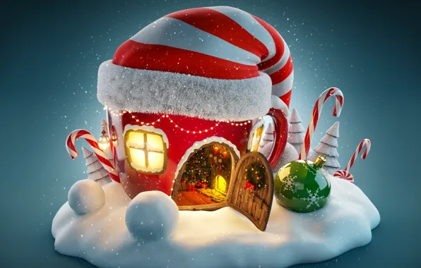 New Year, Christmas, snow, merry christmas, decoration