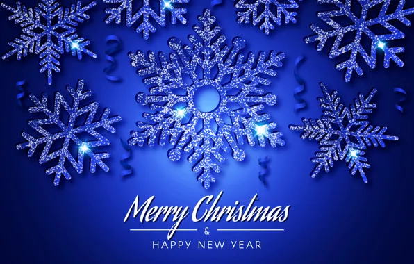 Picture snowflakes, Christmas, New year, blue background