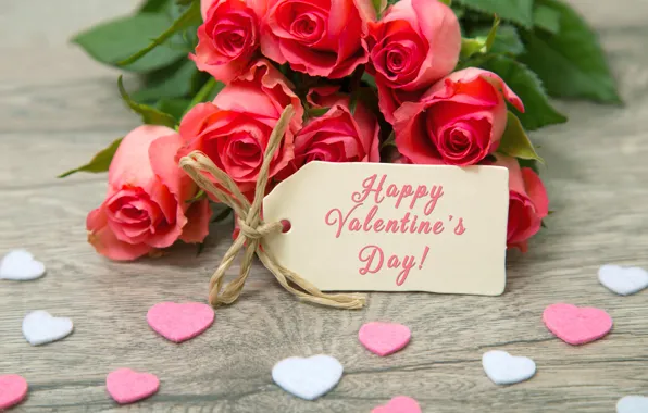 Roses, love, buds, heart, pink, flowers, romantic, roses