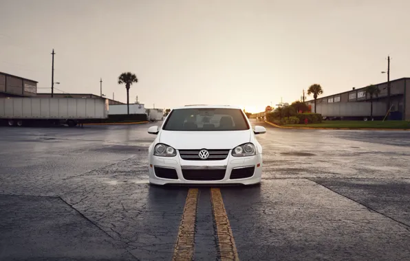 White, golf, stance, mk5, Volkswagtn, fronte