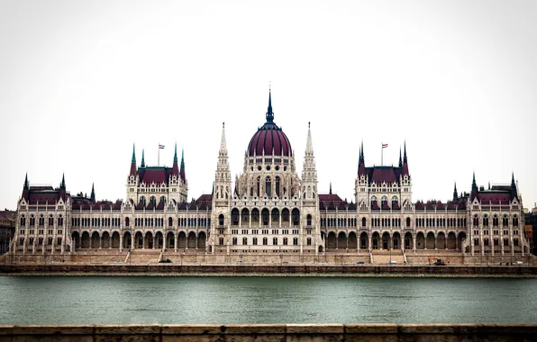 The city, the building, morning, architecture, Parliament, Hungary, Budapest, Budapest